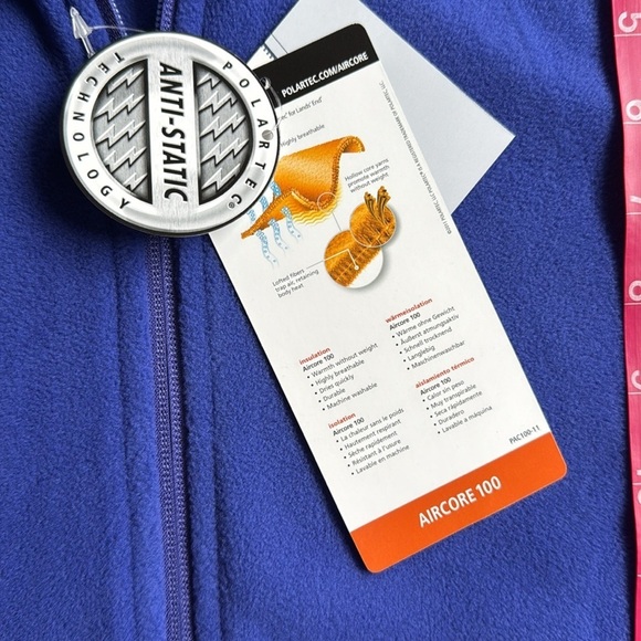 NWT Lands End Polartec Aircore 100 Blue Fleece Zip Up Jacket size XL/ 18 - Picture 9 of 9